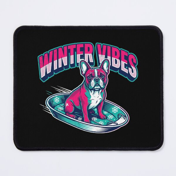 Item preview, Winter Vibes French Bulldog Sledding Snow Dog Lover Graphic Shirt designed and sold by TeNovaStudio.