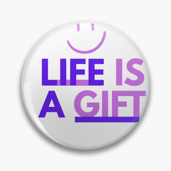 Item preview, Life Is A Gift Positive Quote Typography With Smiley Face designed and sold by serotonin75114.