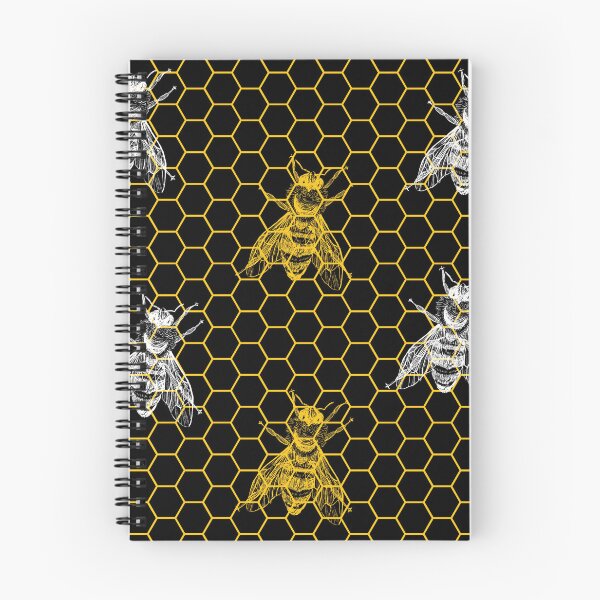 Item preview, Honeycomb Grid with Bee Silhouettes – Bee Inspired Pattern designed and sold by EmeraldeaArt.