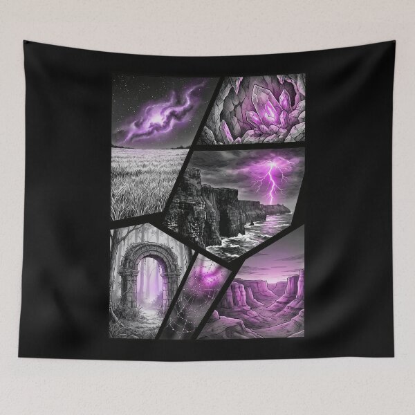 Item preview, Mystical Purple Fantasy Landscape designed and sold by ElagoozArt.