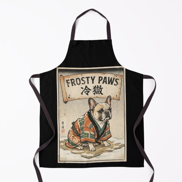 Item preview, Japanese Woodblock Frosty Paws French Bulldog Kimono Winter Graphic Shirt    designed and sold by TeNovaStudio.