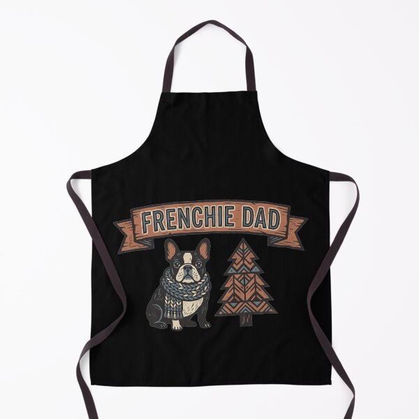 Item preview, Frenchie Dad Rustic Winter Scarf Pine Tree French Bulldog Father Shirt    designed and sold by TeNovaStudio ⭐⭐⭐⭐⭐.