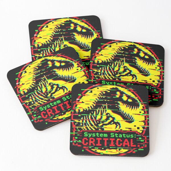 Item preview, System Status Critical Glitch Dinosaur Retro 90s Nostalgia designed and sold by CerealBoxInk.