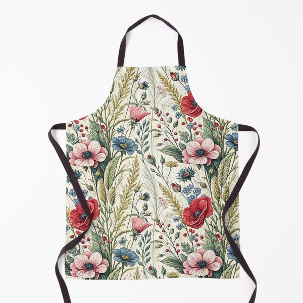 Item preview, Vintage Poppy Wildflower Meadow Pattern designed and sold by Storybook Botanica.