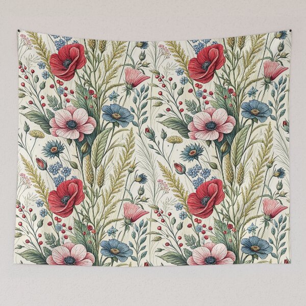 Item preview, Vintage Poppy Wildflower Meadow Pattern designed and sold by Storybook Botanica.
