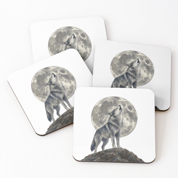 Item preview, Wolf Full Moon Watercolor designed and sold by STOXT.