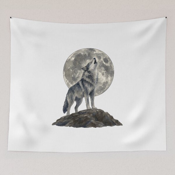 Item preview, Wolf Full Moon Watercolor designed and sold by STOXT.