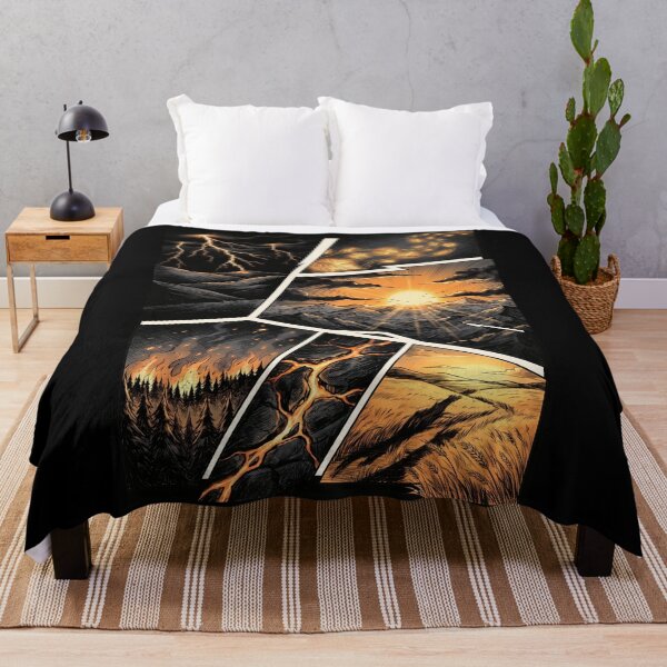 Item preview, Golden Storm Mountain Landscape designed and sold by ElagoozArt.
