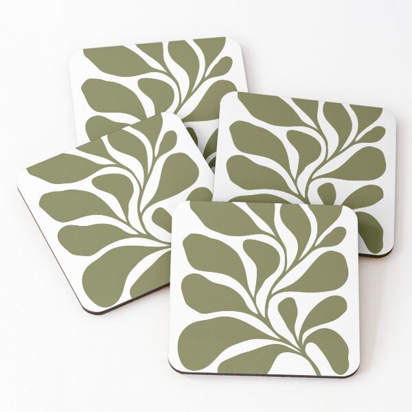Item preview, Floral Forms 04 | Minimalist Olive Green Abstract Botanical Leaves designed and sold by MarleneCanto.
