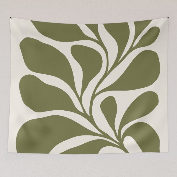 Item preview, Floral Forms 04 | Minimalist Olive Green Abstract Botanical Leaves designed and sold by MarleneCanto.