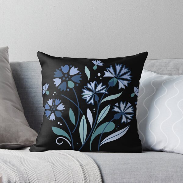 Item preview, Cornflower bouquet illustration with blue and turquoise flowers on a transparent background designed and sold by ElegantOutlines.