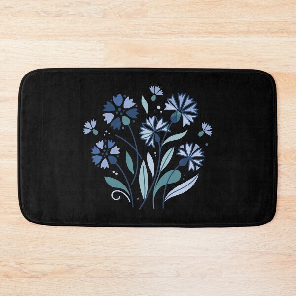 Item preview, Cornflower bouquet illustration with blue and turquoise flowers on a transparent background designed and sold by ElegantOutlines.
