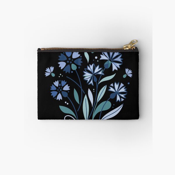 Item preview, Cornflower bouquet illustration with blue and turquoise flowers on a transparent background designed and sold by ElegantOutlines.