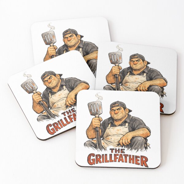 Item preview, The Grillfather Funny BBQ Dad Grill Shirt designed and sold by CerealBoxInk.