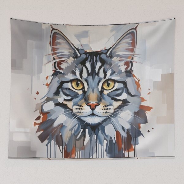 Item preview, Modern Maine Coon Cat | Geometric Abstract Graphic Pet Portrait designed and sold by KingsArtworx 2.