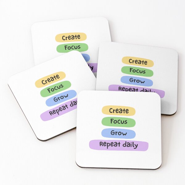 Item preview, Create Focus Grow Repeat Daily Motivational Typography Quote designed and sold by serotonin75114.
