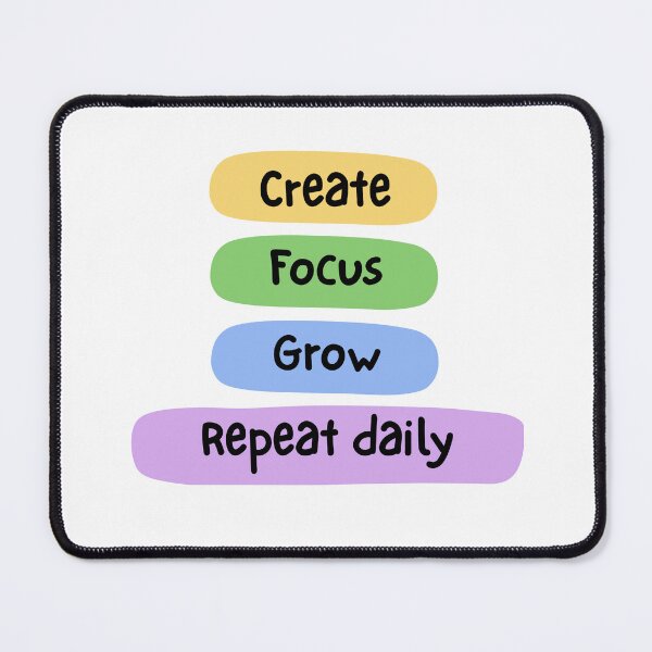Item preview, Create Focus Grow Repeat Daily Motivational Typography Quote designed and sold by serotonin75114.