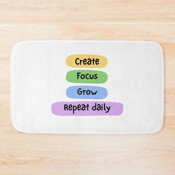 Item preview, Create Focus Grow Repeat Daily Motivational Typography Quote designed and sold by serotonin75114.