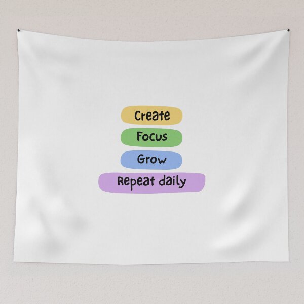 Item preview, Create Focus Grow Repeat Daily Motivational Typography Quote designed and sold by serotonin75114.