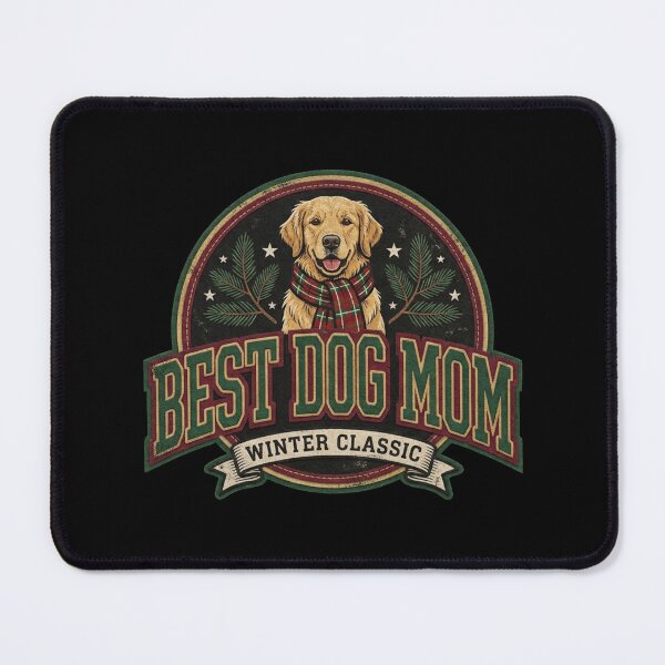 Item preview, Vintage Best Dog Mom Winter Classic Plaid Scarf Golden Retriever Shirt designed and sold by TeNovaStudio.