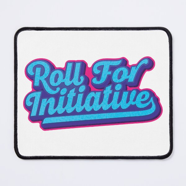 Item preview, Roll For Initiative – Vintage Script Dice‑Roll Graphic designed and sold by ttrpgist.