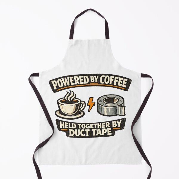 Item preview, Powered by Coffee Held Together by Duct Tape Dad Shirt designed and sold by CerealBoxInk.