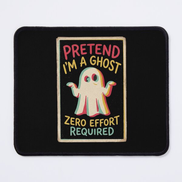 Item preview, Pretend I'm A Ghost Zero Effort Required Shrugging Retro Halloween Shirt designed and sold by TeNovaStudio.