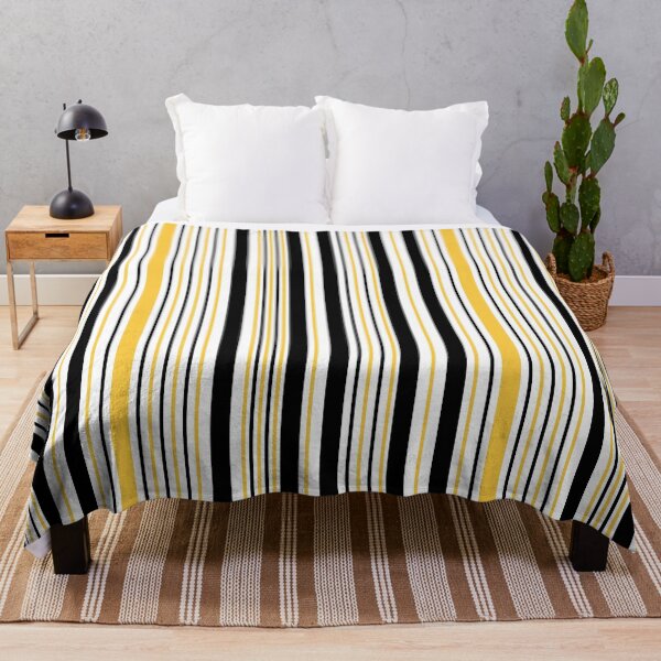 Item preview, Bee Inspired Yellow Black Vertical Stripe Pattern designed and sold by EmeraldeaArt.