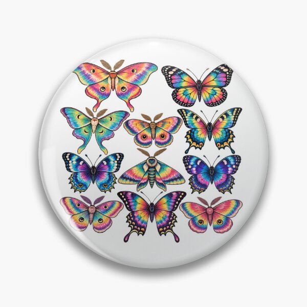 Artikelvorschau, Colorful Tie Dye Butterflies and Moths Rainbow Nature entworfen und verkauft von OUICHA.