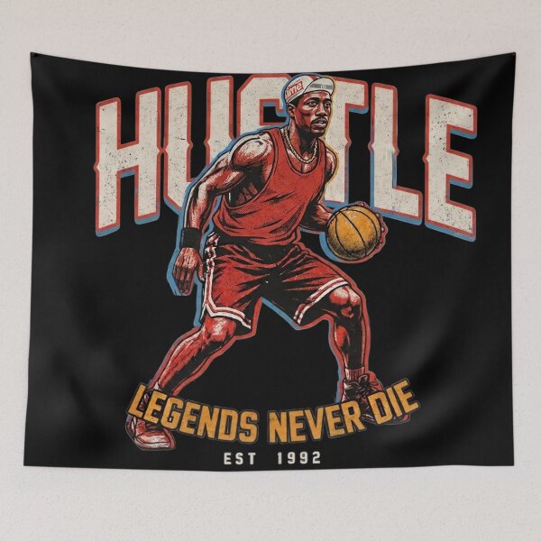 Item preview, Hustle Legends Never Die Retro 90s Vintage Streetball Bootleg Style designed and sold by Thogan0416.