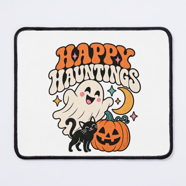 Item preview, Happy Hauntings Cute Vintage Halloween Ghost Art designed and sold by IRON WINGS /USAF.