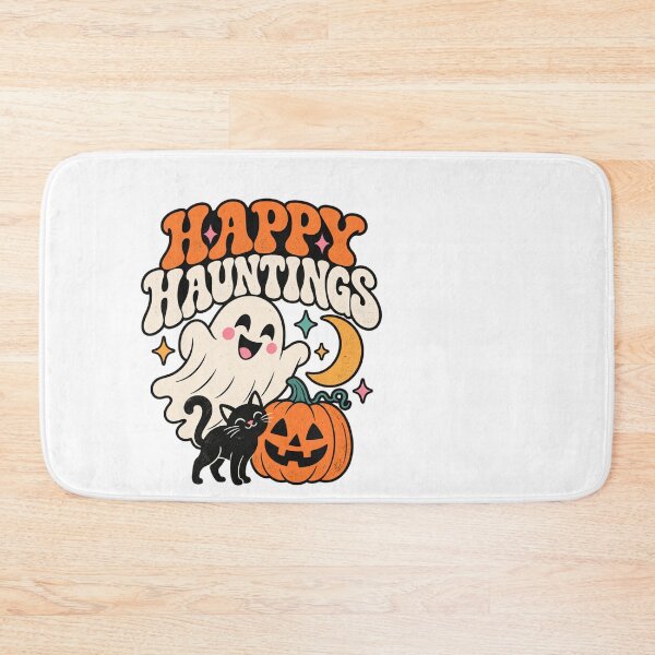 Item preview, Happy Hauntings Cute Vintage Halloween Ghost Art designed and sold by IRON WINGS /USAF.