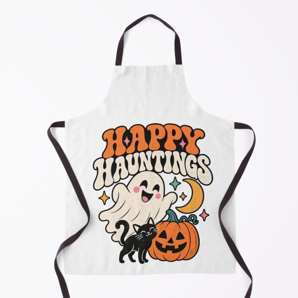 Item preview, Happy Hauntings Cute Vintage Halloween Ghost Art designed and sold by IRON WINGS /USAF.