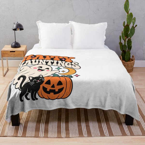 Item preview, Happy Hauntings Cute Vintage Halloween Ghost Art designed and sold by IRON WINGS /USAF.