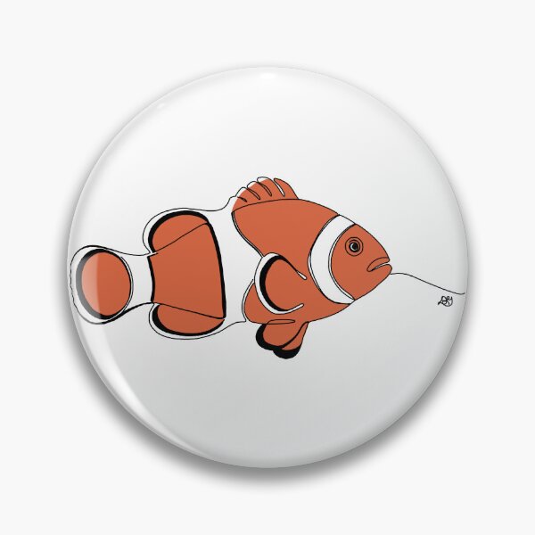 Item preview, Clown Fish Line Art Illustration designed and sold by Evil B Creative.