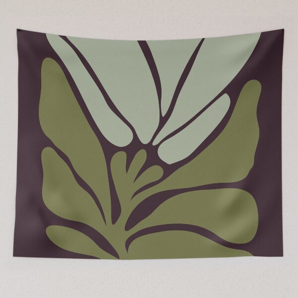 Item preview, Floral Forms 05 | Dark Plum Sage Green Minimalist Abstract Botanicals designed and sold by MarleneCanto.