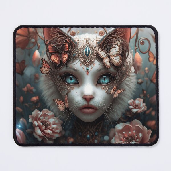 Item preview, Enchanted Butterfly Empress | Filigree Jewel White Cat Fantasy Art designed and sold by KingsArtworx 2.