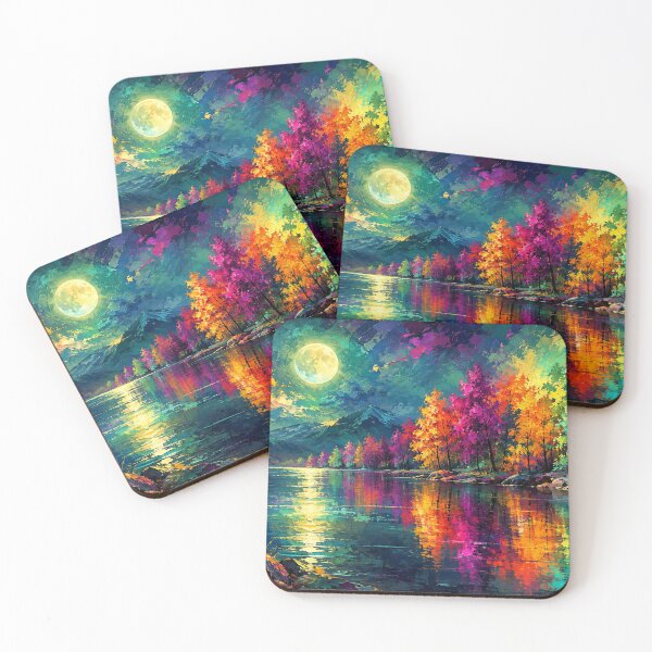 Item preview, Midnight Symphony of Colors Vibrant Landscape Art Print by Joey Santiago Fine Art designed and sold by Joey Santiago.