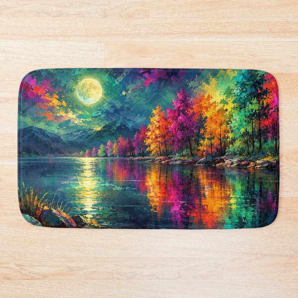 Item preview, Midnight Symphony of Colors Vibrant Landscape Art Print by Joey Santiago Fine Art designed and sold by Joey Santiago.