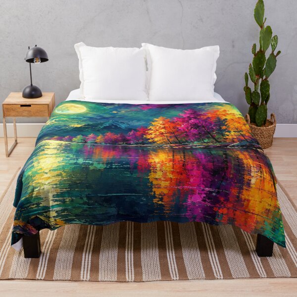 Item preview, Midnight Symphony of Colors Vibrant Landscape Art Print by Joey Santiago Fine Art designed and sold by Joey Santiago.
