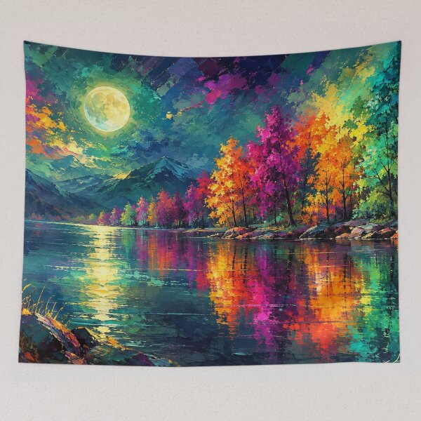Item preview, Midnight Symphony of Colors Vibrant Landscape Art Print by Joey Santiago Fine Art designed and sold by Joey Santiago.