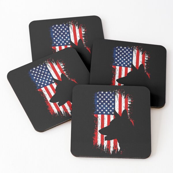 Item preview, Distressed German Shepherd American Flag Silhouette Vintage designed and sold by Moizento.