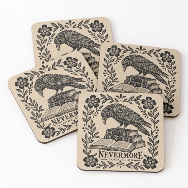 Item preview, Nevermore Book Club Raven for Gothic Readers designed and sold by POD DYNASTY | Original Print On Demand T-Shirt Graphics.