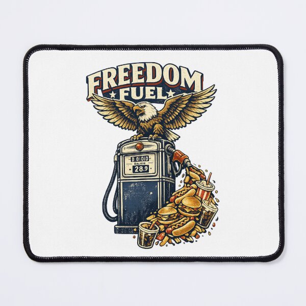 Item preview, Funny American Food Patriotic T-Shirt — Freedom Fuel Eagle Gas Pump designed and sold by CerealBoxInk.