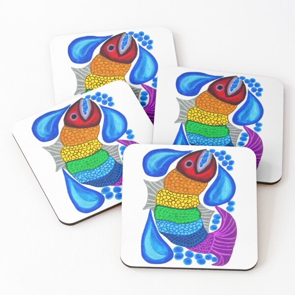 Item preview, RAINBOW-DROPS: Rainbow Fish (LGBTQ+ Pride) designed and sold by SamuraiSixCoin.