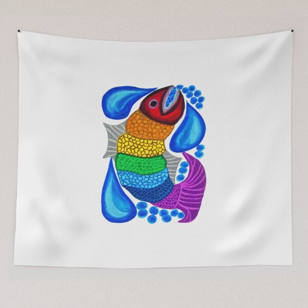 Item preview, RAINBOW-DROPS: Rainbow Fish (LGBTQ+ Pride) designed and sold by SamuraiSixCoin.