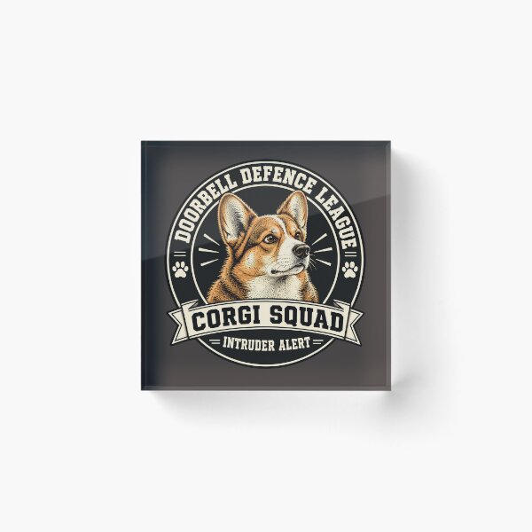 Item preview, Doorbell Defence League - Corgi Squad - Intruder Alert/Funny Welsh Corgi Dog Badge Logo  designed and sold by Halejo68.