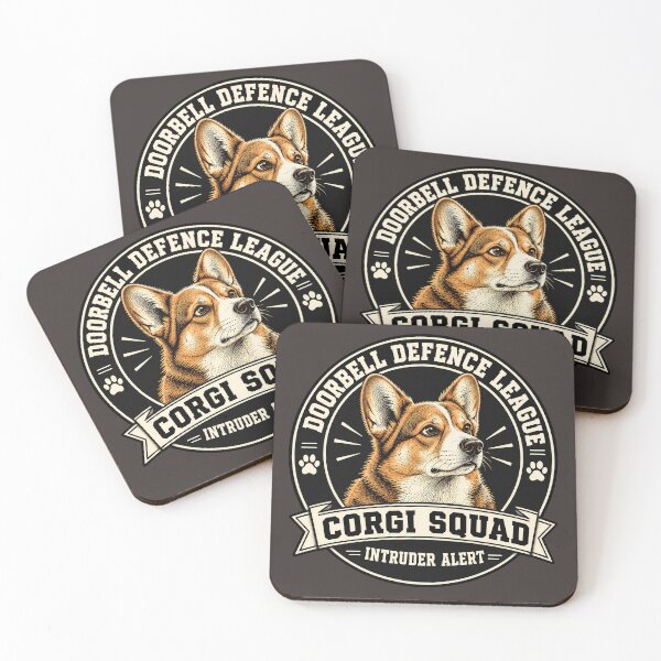 Item preview, Doorbell Defence League - Corgi Squad - Intruder Alert/Funny Welsh Corgi Dog Badge Logo  designed and sold by Halejo68.