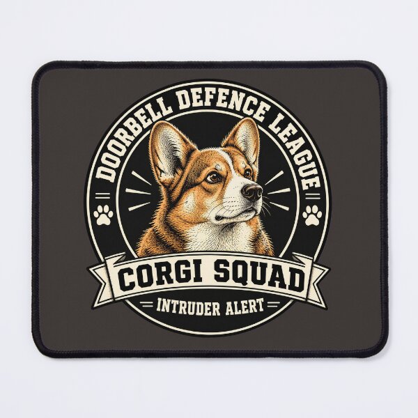 Item preview, Doorbell Defence League - Corgi Squad - Intruder Alert/Funny Welsh Corgi Dog Badge Logo designed and sold by Halejo68.