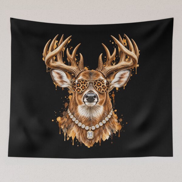 Item preview, Cool Buck Deer With Leopard Sunglasses and Diamond Chain designed and sold by will freed18.